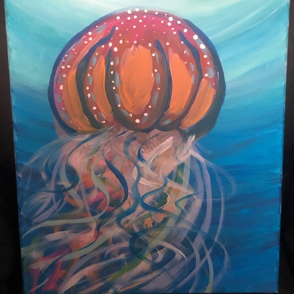 Original jellyfish acrylic painting - Picture 1 of 1